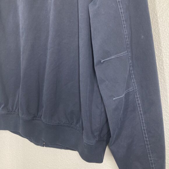 Robert Talbott Jacket Mens Medium Navy Blue Bullit II Moto Bomber Cotton - Picture 12 of 16